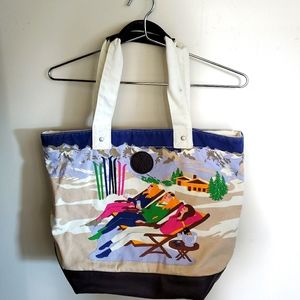 Neve Apres Ski Canvas Purse with Leather Accents